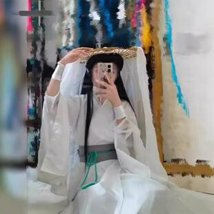 谢怜cos服动画全套太子殿下悦神假发斗笠古装汉服花 怜