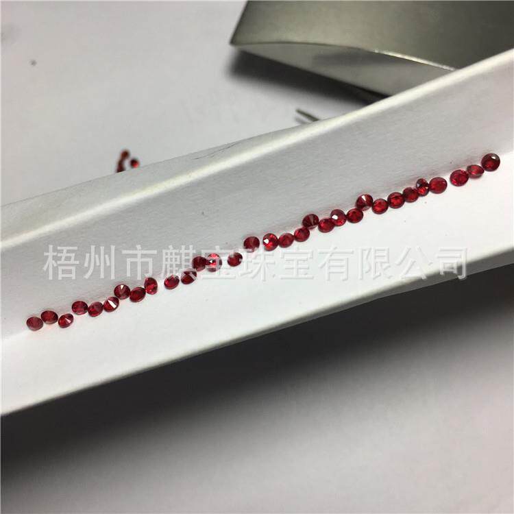 天然血红红宝石 圆形0.8MM至3.5MM尖底刻面首饰配石