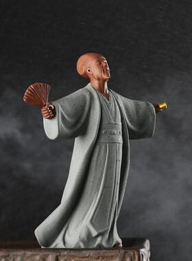 中式家居历史三国人物诸葛亮孔明摆件禅意创意陶瓷客厅玄关装饰品