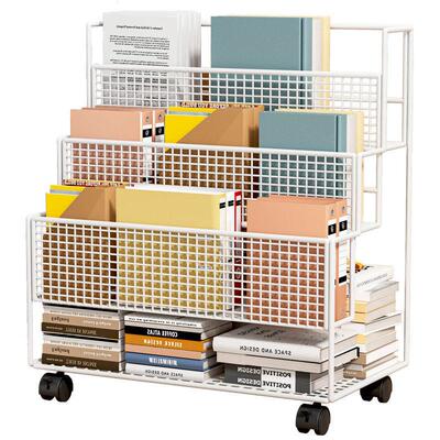 Small bookshelf next to the desk side gap book storage shelf