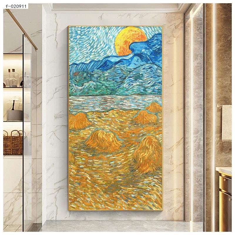 梵高油画入户玄关装饰画抽象派客厅走廊过道壁画晶瓷挂画晶瓷工艺