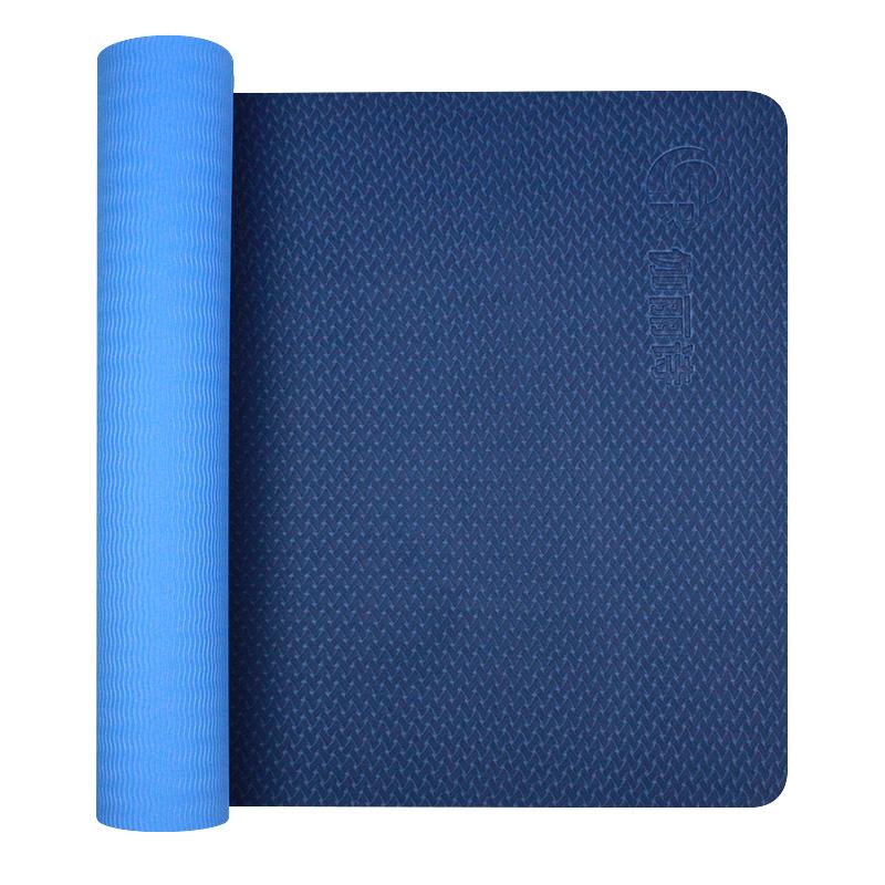 高档身TPE瑜珈垫定制印log名字 橡胶防滑加厚初学瑜珈健垫刻o体位