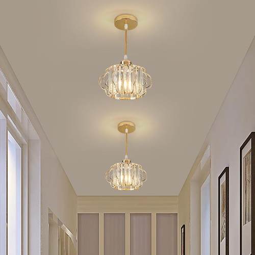 嵌入式水晶过道灯走廊灯 吸顶灯LED北欧风格个性创意小吊灯玄关灯