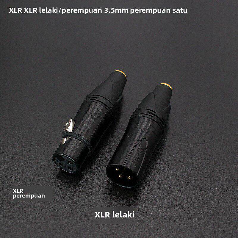 3.5mm转卡侬公/母卡侬公母转3.5mm孔 三芯XLR卡农孔转3.5母转换头