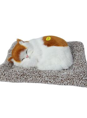 仿真大号竹炭睡垫猫猫咪皮毛工艺品竹炭净化空气汽车摆件生日礼物