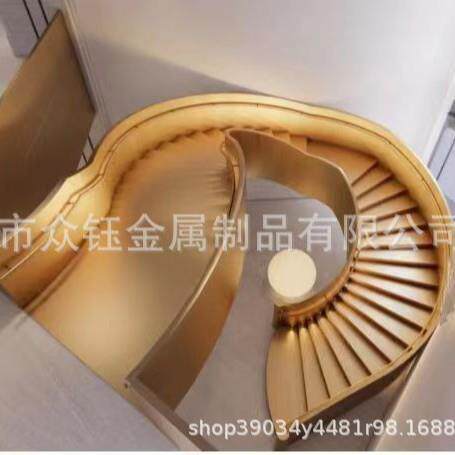 广西北海旅游酒店紫铜楼梯扶手钢结构制作源头厂家艺术创意楼梯