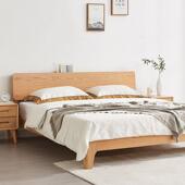 床双人1.8米现代简约主卧大床橡胶木1.5家用儿童单人1米实木床架