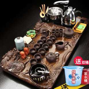 高档家用全自动电磁炉烧水壶一体茶盘茶具套装客厅泡茶台整套茶海