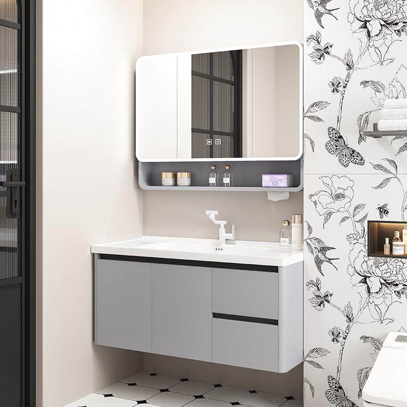 蜂窝铝浴室柜组合化妆室洗漱台陶瓷洗手盆洗脸盆柜圆弧柜防水防潮