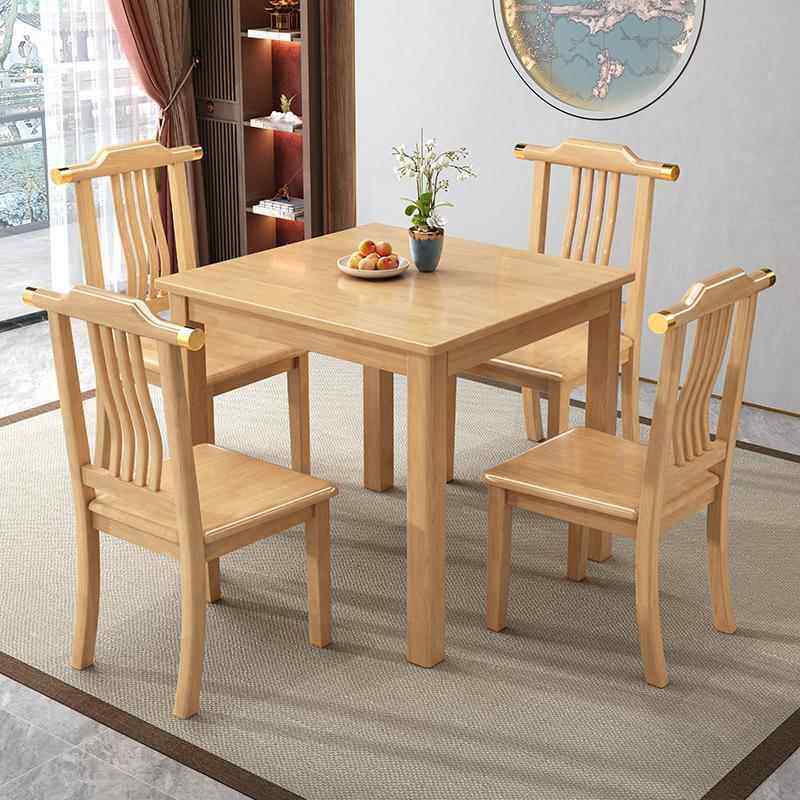 实VIR木桌椅正方形家用现代中式餐小新桌休闲打牌方出租屋小户型