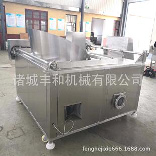 海油鲜1200*120制小品炸机现 自动翻筐出料 带鱼罐头油炸设货备鱼