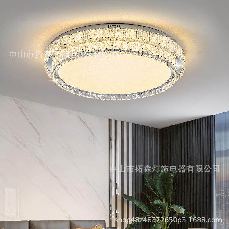 全光谱水晶大厅LED吸顶灯餐饮酒店客房灯客厅轻奢水晶吸顶新款