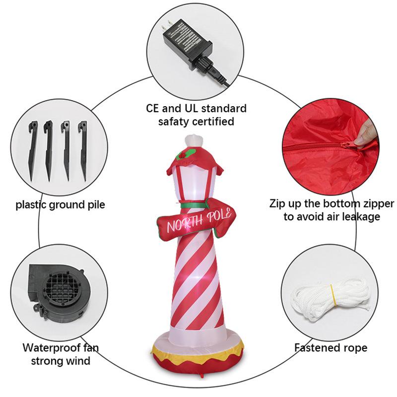 18米圣诞庭节装饰灯老柱.气模充气圣诞人故乡北极NGM发光院摆件