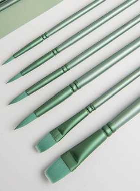 水彩画笔套装尖圆平头软毛初学者毛笔美术学生手绘水彩画尼龙画材