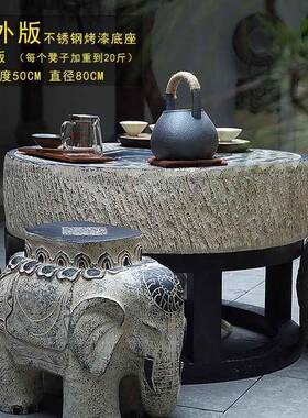 新中式户外庭院花园别墅花园造景装饰品摆件大象凳子换鞋凳茶几桌