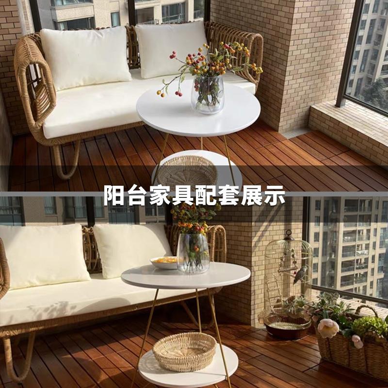 户外沙发庭院家花合园酒XRQ店创意藤竹沙发几组茶室外露台现代藤