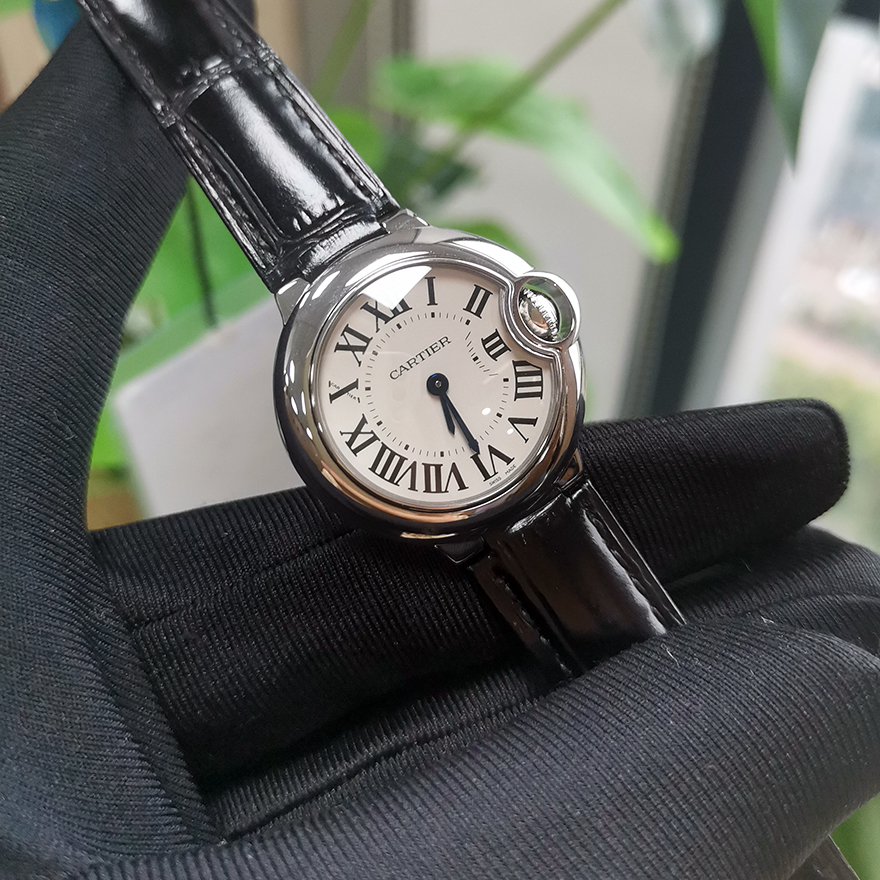 特价[9.8新]卡地亚蓝气球系列精钢石英手表28.5MM女表W69018Z4