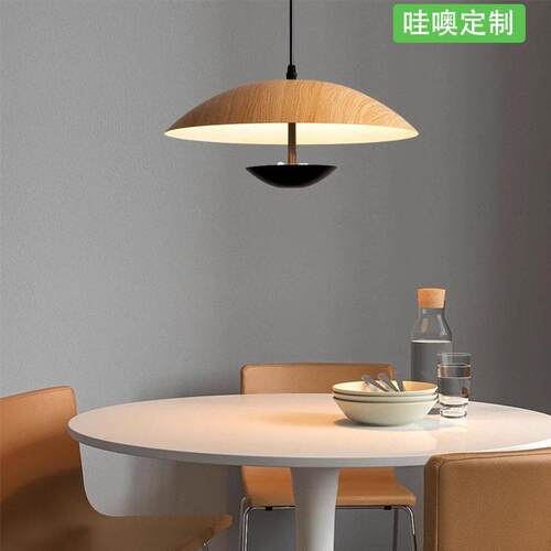 餐厅灯吊灯原木风北欧木艺饭厅吧台灯现设计师中山灯具