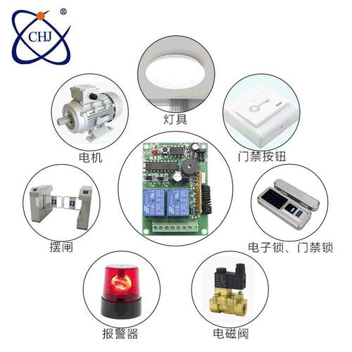 门禁门锁遥控接收器24V可选防拷贝301滚动码12V两路无线遥控开关