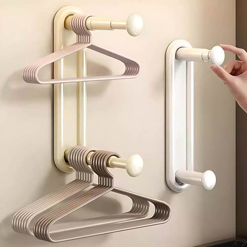 衣架收纳神器家用阳台放挂衣架墙上壁挂挂杆整理架晾衣架置物架