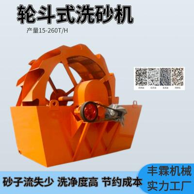 大型矿山轮式洗砂机XSJ-5329石粉分混离清洗石设备洗土机水槽式凝