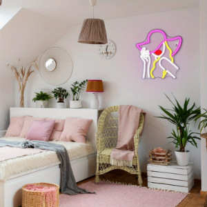 led牛仔女孩KTV卧室酒吧发光氛围灯网红打卡装饰灯标志灯牌霓虹灯