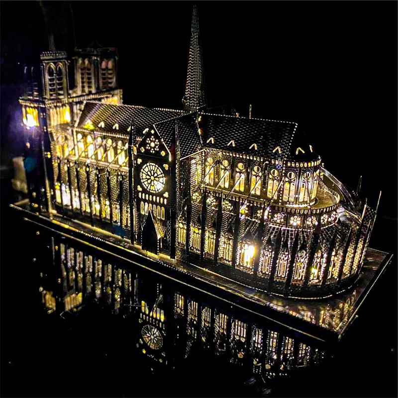 巴黎圣母院 金属拼图3D立体DIY手工制作益智拼装建筑模型玩具礼物