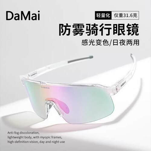 德国户外骑行眼镜防雾变色日夜两用偏光防紫外线轻量化登山护目镜