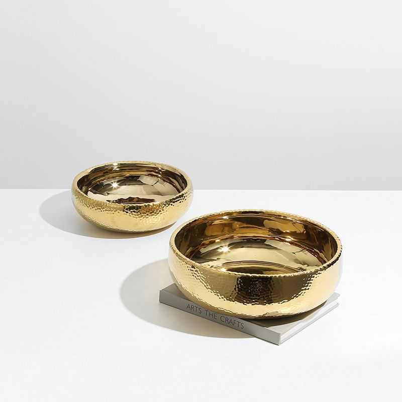 美式轻奢金色圆点水波纹陶瓷果盆样板房展厅餐桌茶几收纳盘装饰品,特色手工艺,其他特色工艺品,淘宝优惠券,粉丝福利购,淘宝优惠卷