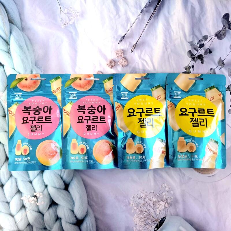 韩国进口零食希之町SEOJU桃汁酸奶味夹心软糖Q弹爆汁甜香50g
