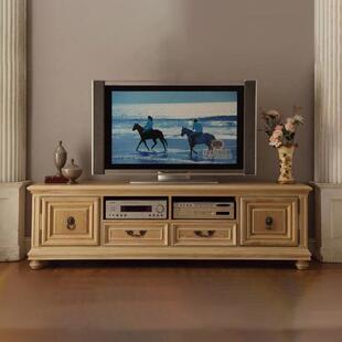 美式 DHV橡木家 乡村实木电视茶柜几合组复古原木民宿风客厅色法式