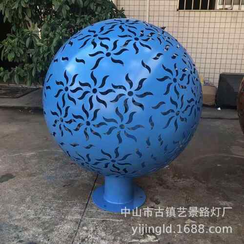 景不钢锈艺景球形灯镂空雕塑圆球直径1米刻梅兰竹菊观灯雕LED发光
