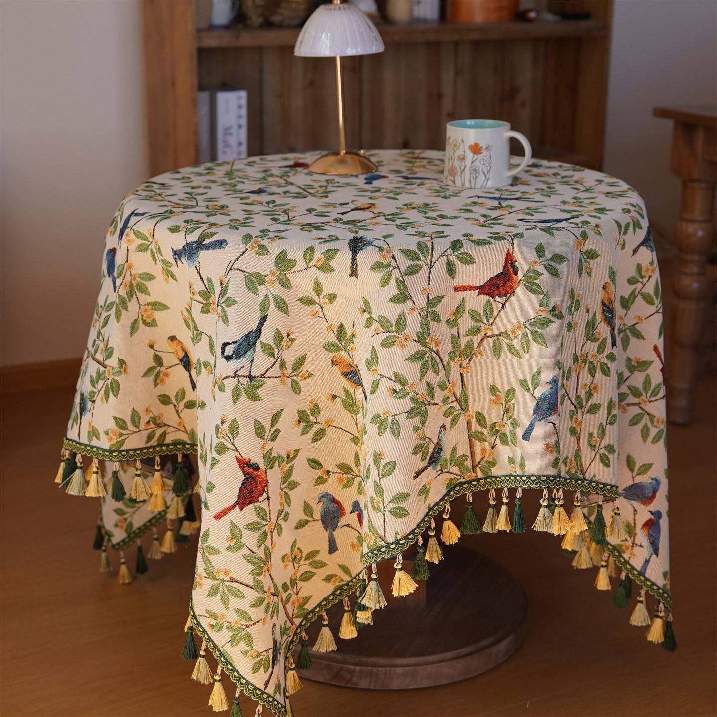 美式乡村餐桌布艺轻奢复古高级感台布家用圆桌长方形茶几桌布北欧