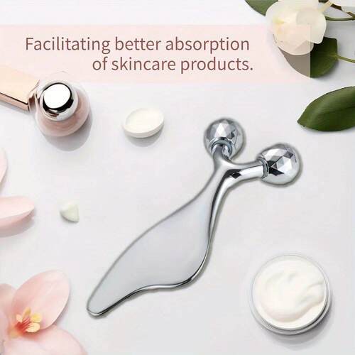 2 IN 1 3D Facial Massager & Gua Sha Massage Tool Cold Roller