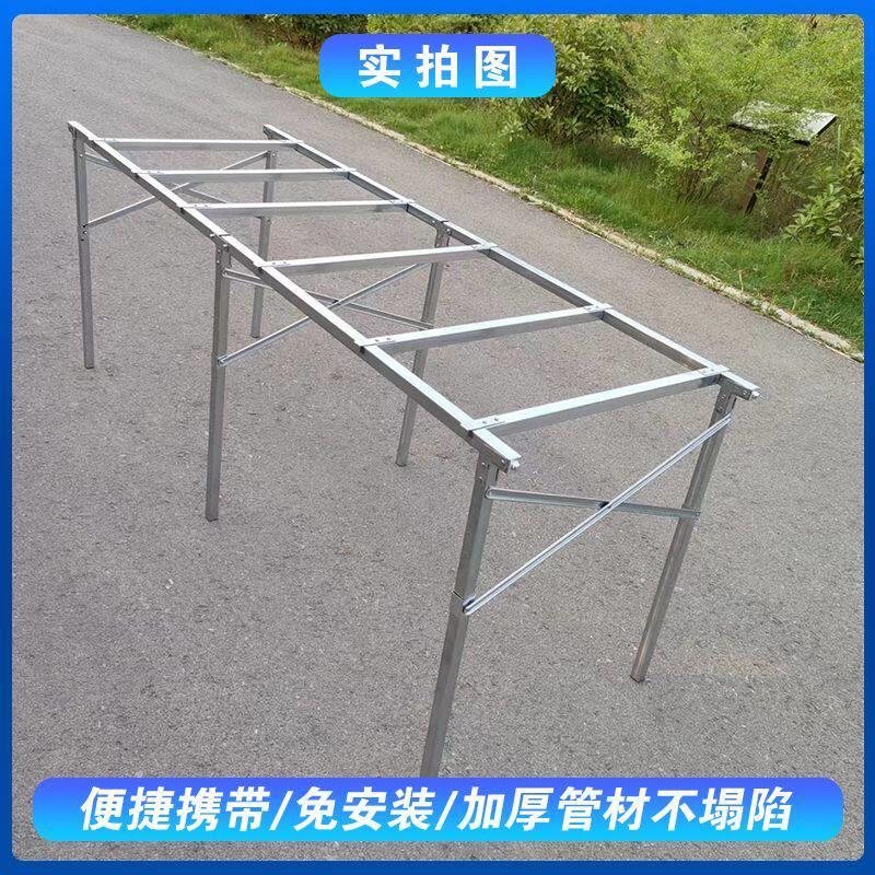 加厚可折叠摆摊货架竹席夜市摆摊桌多功能地摊架伸缩水果架子