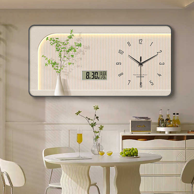 挂钟客厅高级感2024餐厅时钟万年历装饰画钟表电子清新背景墙挂画,家居饰品,挂钟,淘宝优惠券,粉丝福利购,淘宝优惠卷