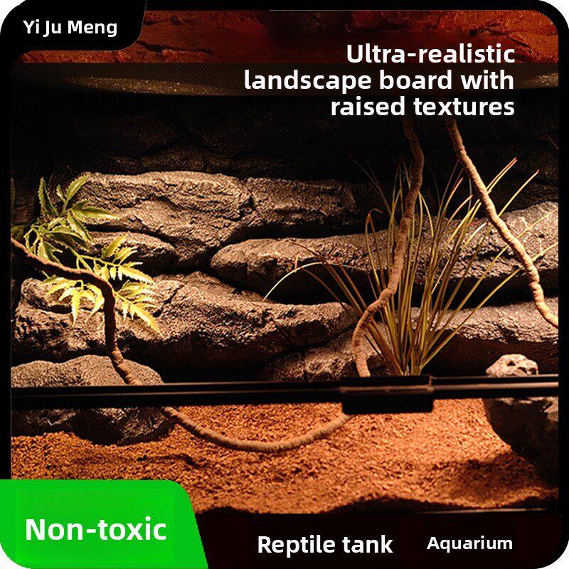 Yiqimeng爬行动物宠物繁殖箱特殊背景板攀爬池景观人工攀爬宠物池