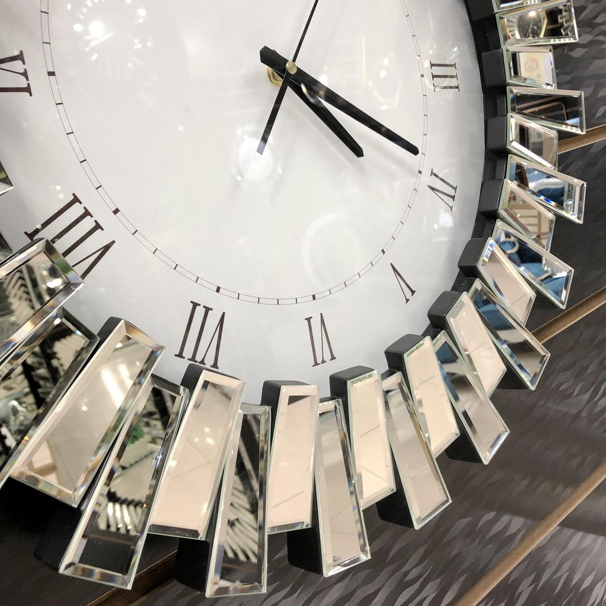 客厅个性时尚挂钟餐厅家用轻奢装饰时钟创意贴镜静音钟表太阳机芯