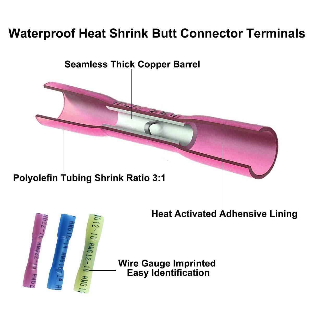 款货跨境BHT70PCS防水爆接线管中间对端子热缩管端JUT子冷压接0端