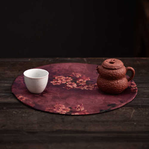 双面圆形云纱茶席干泡茶垫隔热垫小茶席垫茶桌布茶具配件新品