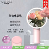 化妆镜高级补三宿舍镜家用充电ins款 智能感 色光光led风大圆台式