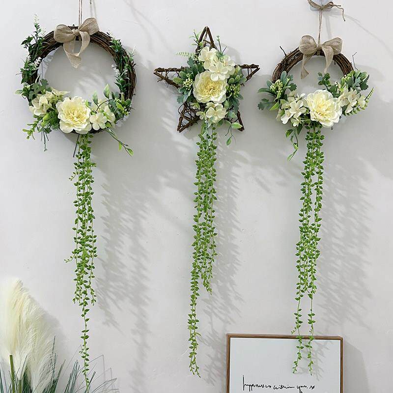 墙面装饰品花环挂饰店铺橱窗幼儿园客厅卧室阳台背景墙上绿植壁挂