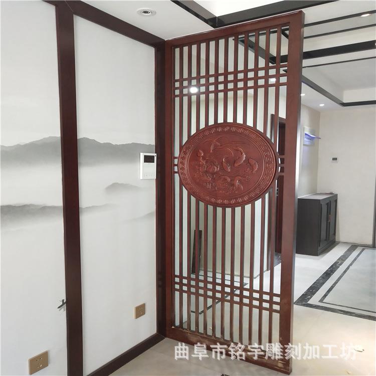 木屏风隔断客厅书房实木现代时尚玄关镂空顶天立地屏风花格