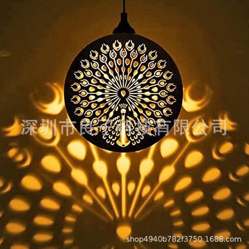 太阳能风铃灯庭院花园阳台吊灯造景布置氛围灯装饰铁艺镂空挂灯