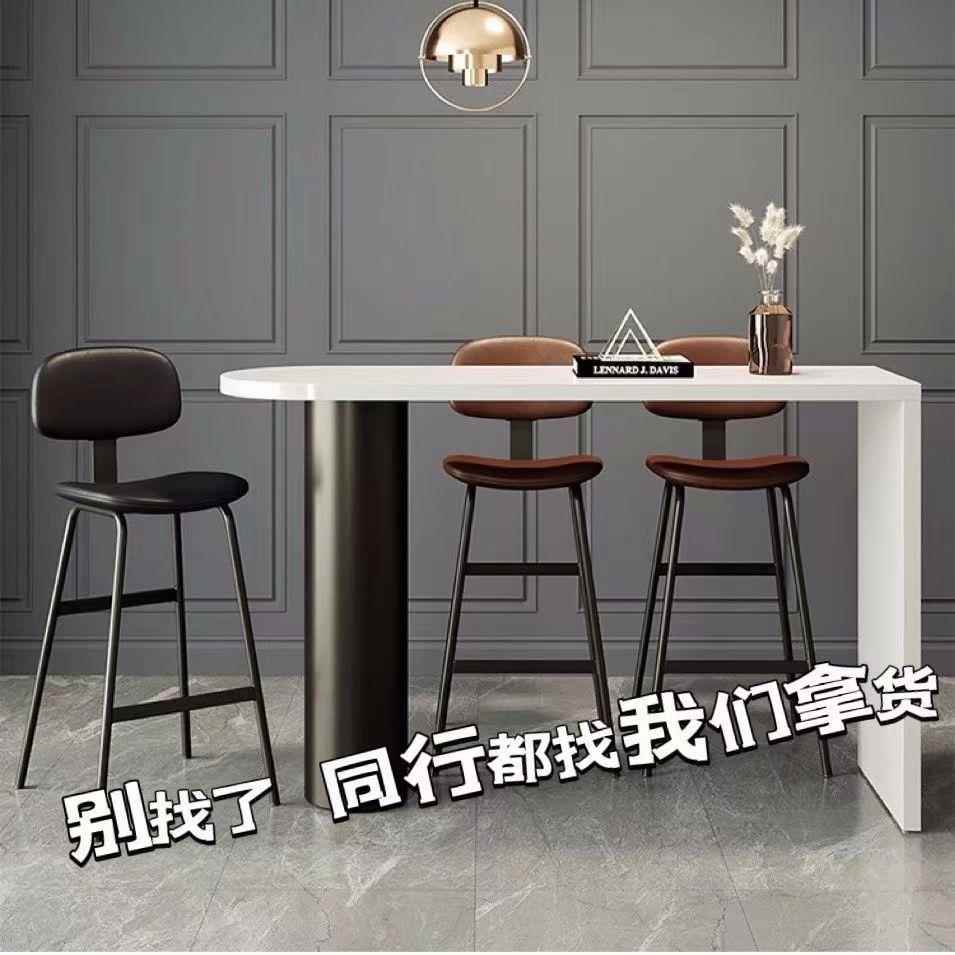 简约靠背吧椅商用吧台椅饭厅酒店民宿软包高脚凳家用高脚椅酒吧椅