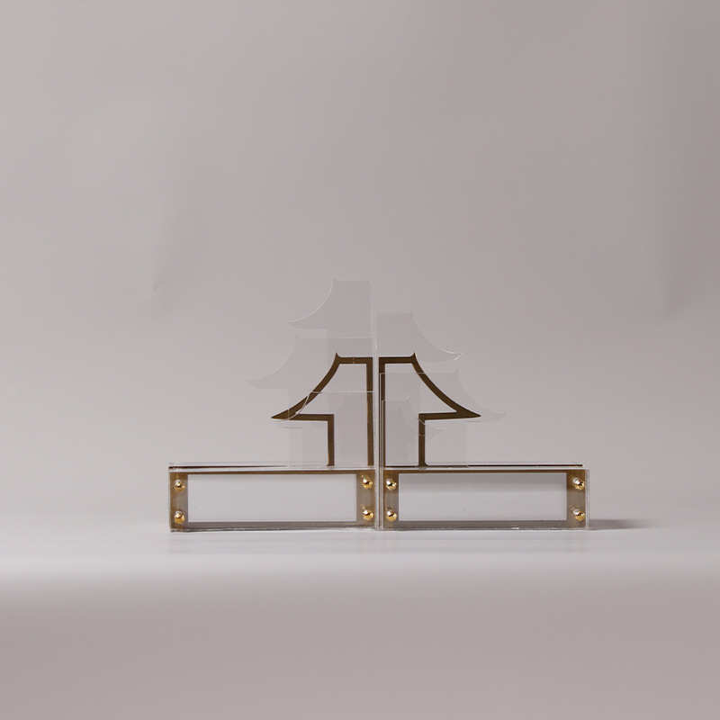 中式博古架摆件售楼处亚克装饰品新力摆件书柜透明书档样板间现代