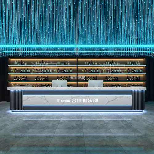 复古工业风网红台球厅健身房前台接待台TKV酒吧收银台吧台