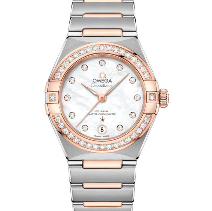 [9.8新]欧米茄星座间金贝母面自动机械女表131.25.29.20.55.001