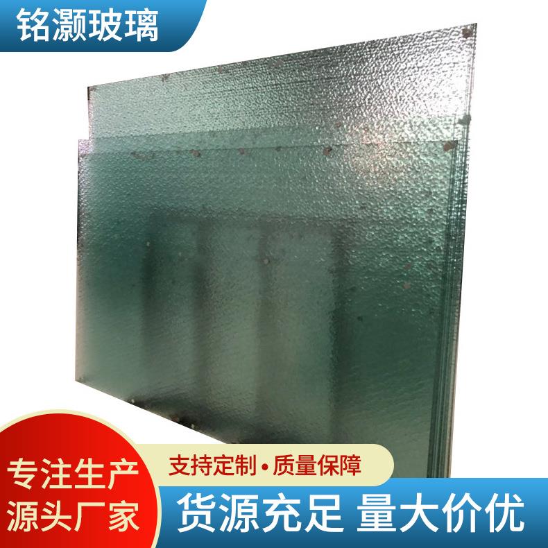 厂家加工压花布纹磨边钢化玻璃艺术工艺装饰用景观玻璃哑光