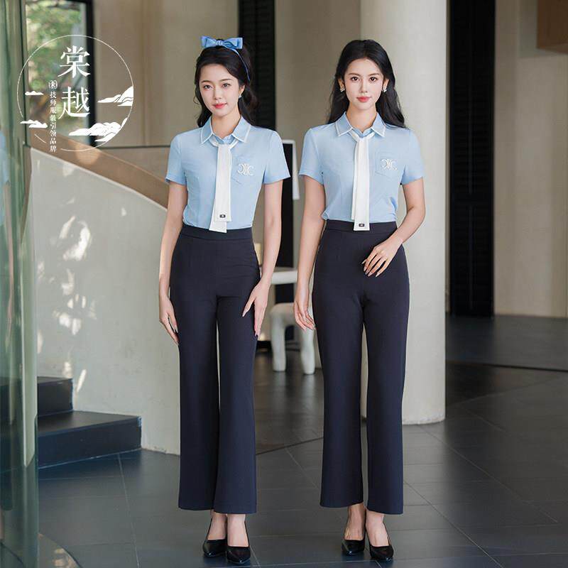 棠越夏季新款足疗技师工作服套装女高端足浴spa按摩养生会所工衣